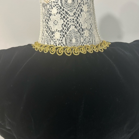 Vintage military inspired black velvet with gold trim accents and buttons - Picture 5 of 15